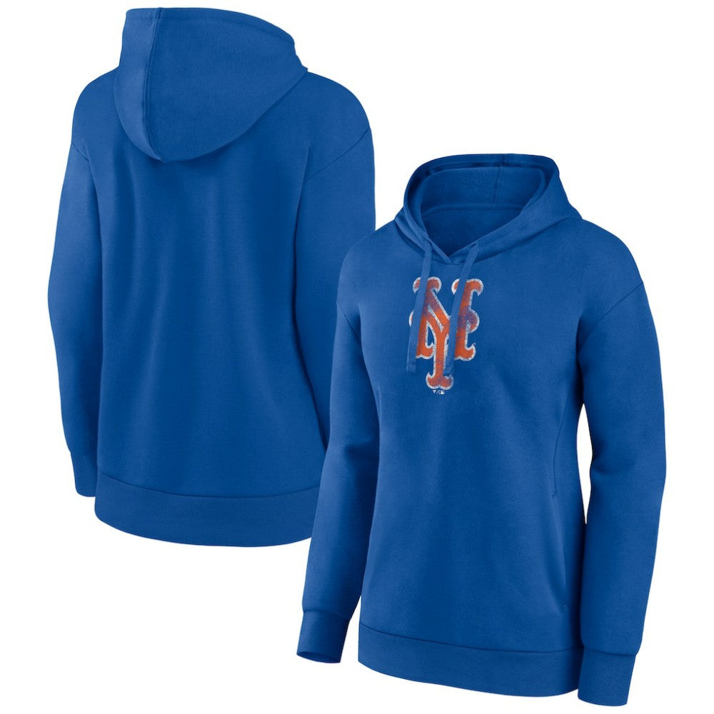 MLB New York Mets Women's Distressed Team Pullover Hoodie