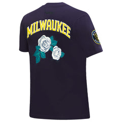 MLB Milwaukee Brewers Pro Standard Women's Roses Fitted T-Shirt