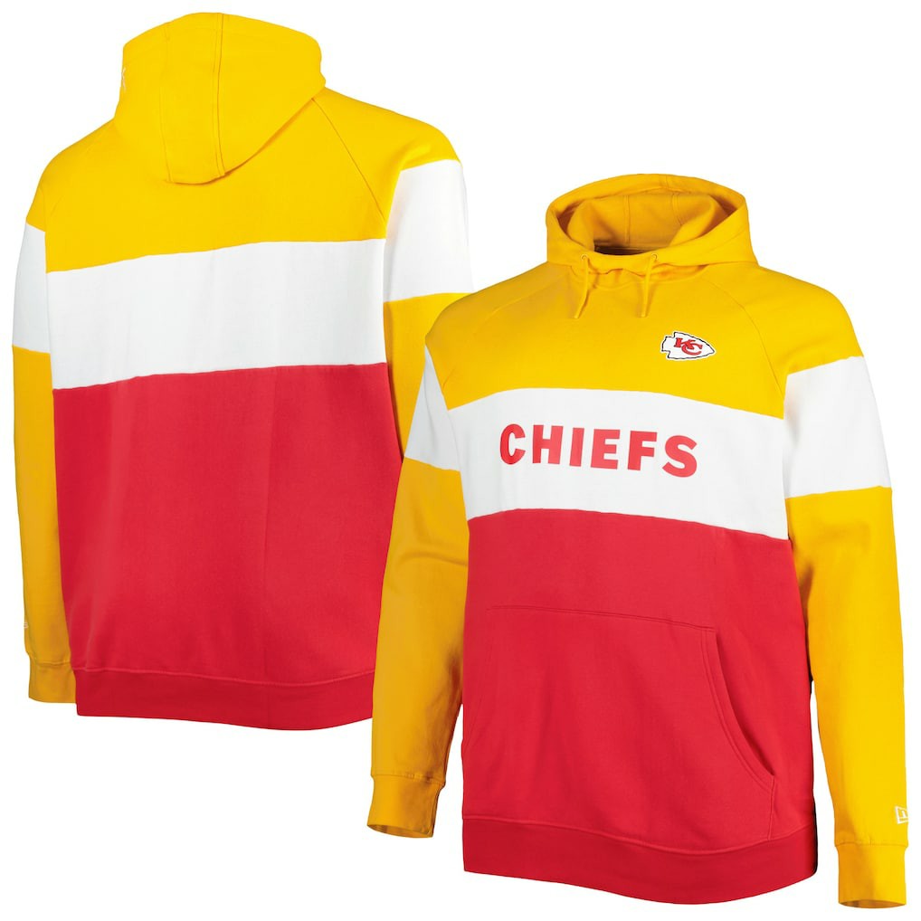 Big & Tall Current Colorblock Raglan Fleece Pullover Hoodie - Kansas City Chiefs