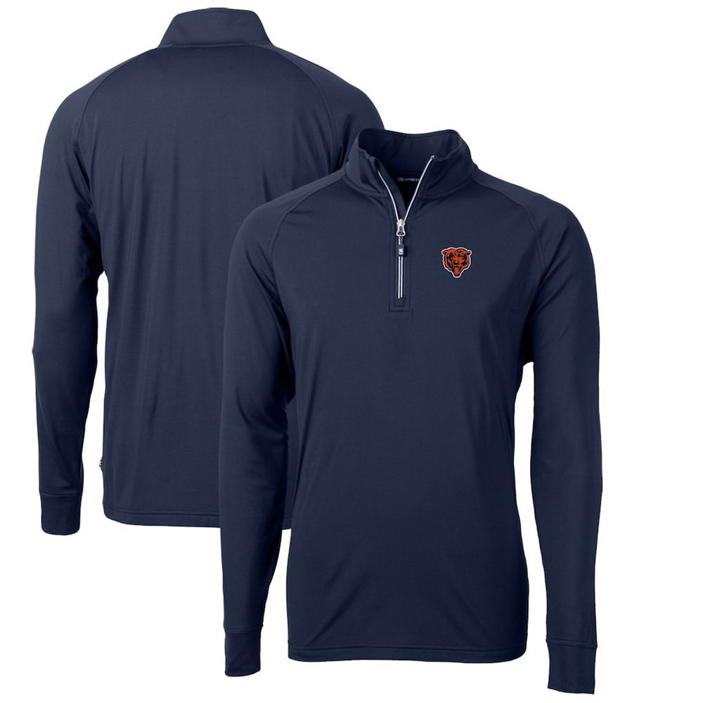 Cutter & Buck Adapt Eco Knit Stretch Recycled Big & Tall Quarter-Zip Throwback Pullover Top - Chicago Bears