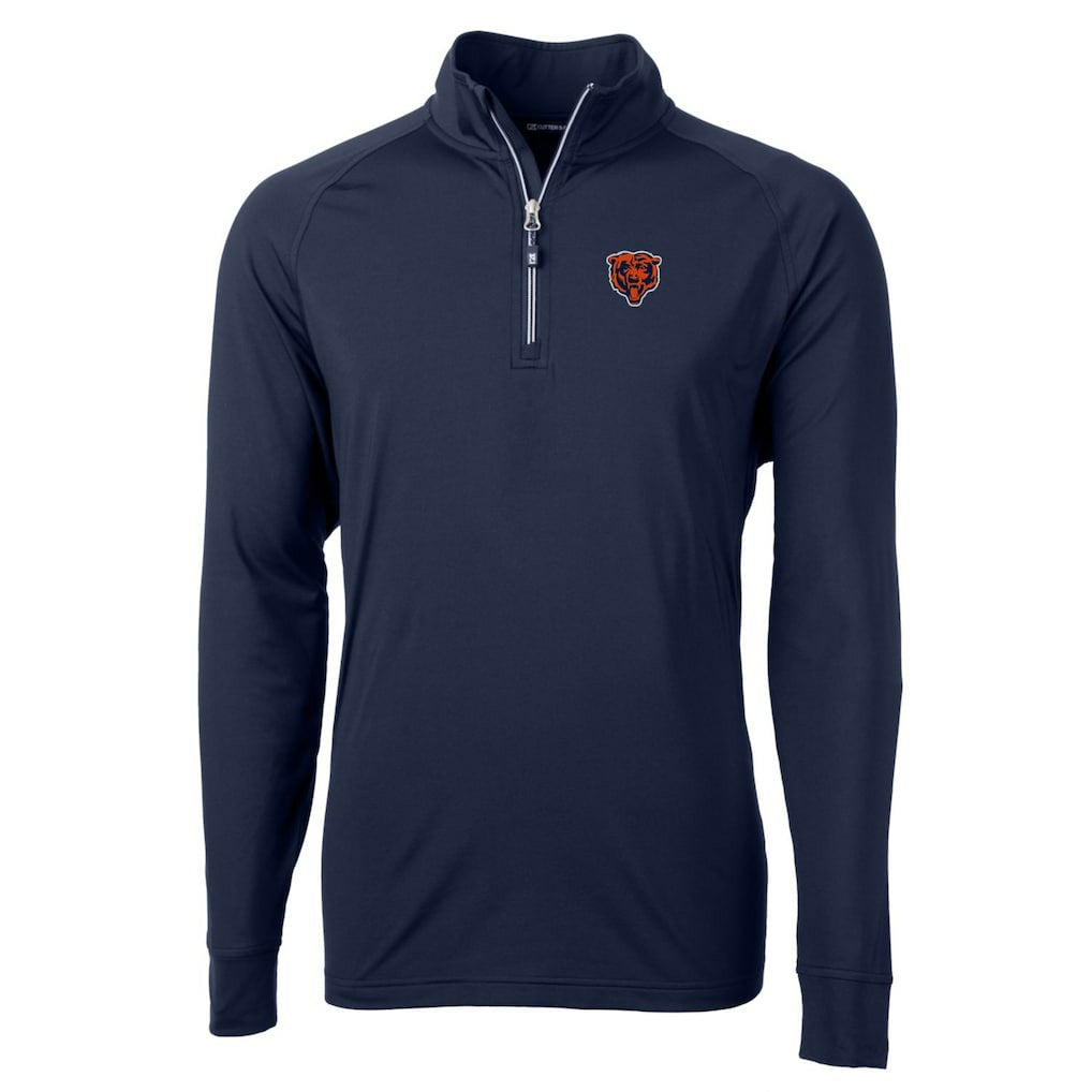 Cutter & Buck Adapt Eco Knit Stretch Recycled Big & Tall Quarter-Zip Throwback Pullover Top - Chicago Bears