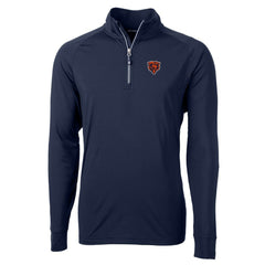 Cutter & Buck Adapt Eco Knit Stretch Recycled Big & Tall Quarter-Zip Throwback Pullover Top - Chicago Bears