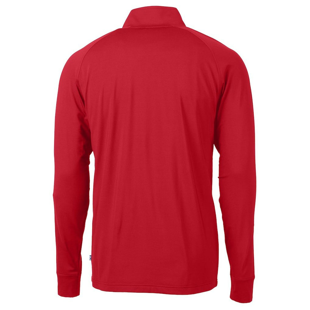 Cutter & Buck Adapt Eco Knit Stretch Recycled Big & Tall Quarter-Zip Throwback Pullover Top - Buffalo Bills