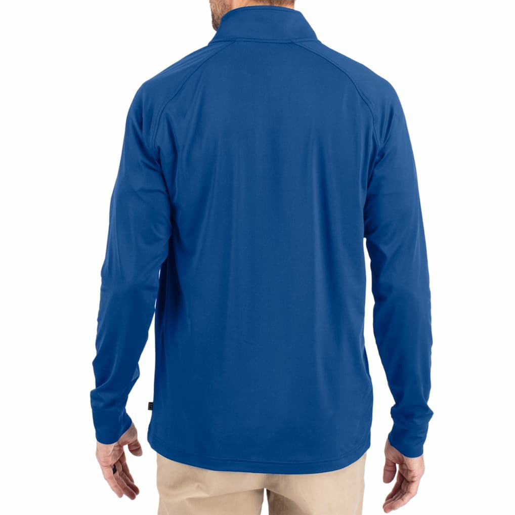 Cutter & Buck Adapt Eco Knit Stretch Recycled Big & Tall Quarter-Zip Throwback Pullover Top - Buffalo Bills