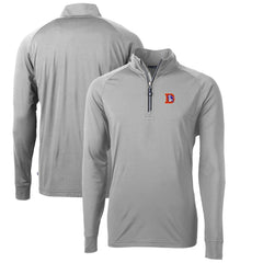 Cutter & Buck Adapt Eco Knit Stretch Recycled Big & Tall Quarter-Zip Throwback Pullover Top - Denver Broncos