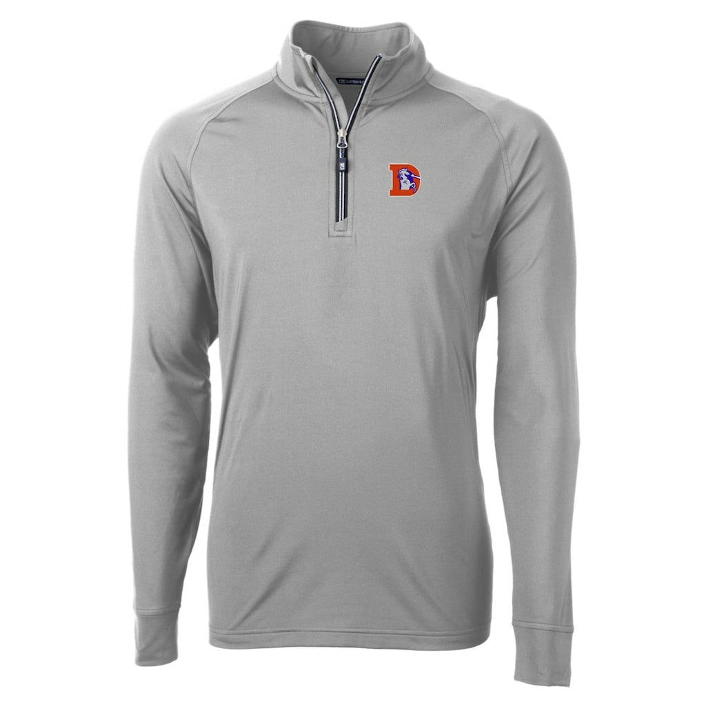Cutter & Buck Adapt Eco Knit Stretch Recycled Big & Tall Quarter-Zip Throwback Pullover Top - Denver Broncos
