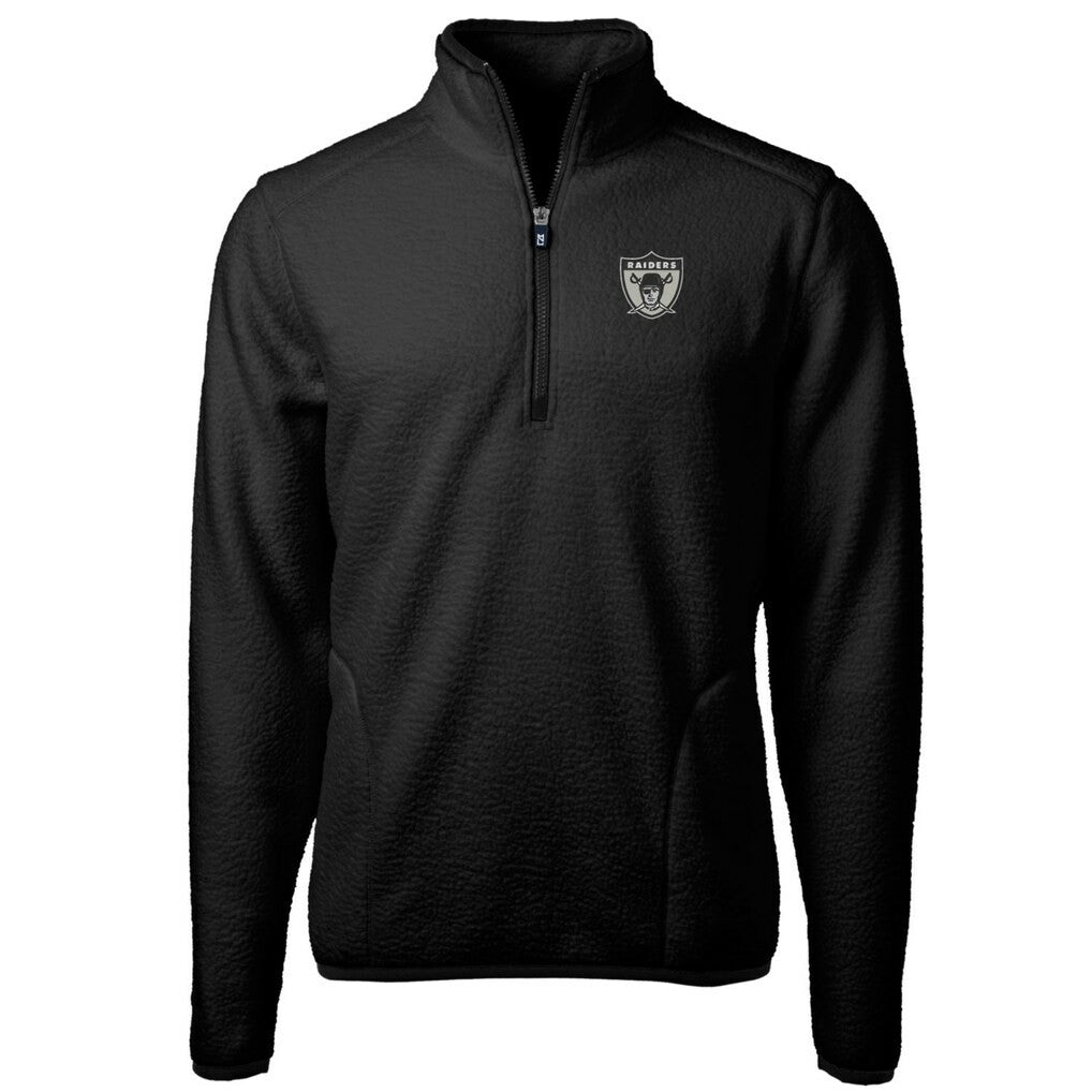 Cutter & Buck Cascade Eco Sherpa Fleece Big & Tall Quarter-Zip Throwback Jacket - Las Vegas Raiders