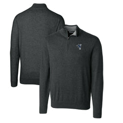 Cutter & Buck Throwback Logo Lakemont Tri-Blend Big & Tall Quarter-Zip Pullover Sweater - Indianapolis Colts