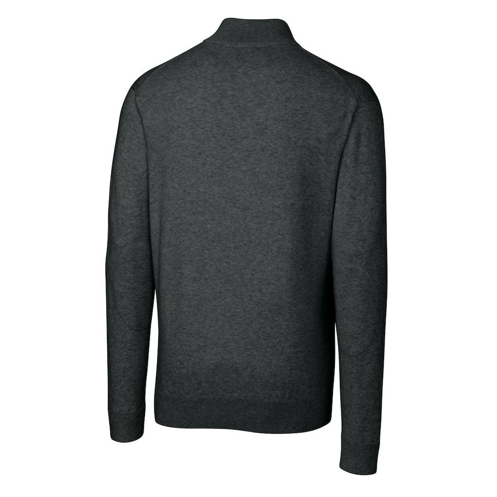 Cutter & Buck Throwback Logo Lakemont Tri-Blend Big & Tall Quarter-Zip Pullover Sweater - Miami Dolphins