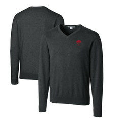 Cutter & Buck Throwback Logo Lakemont Tri-Blend Big & Tall V-Neck Pullover Sweater - Buffalo Bills