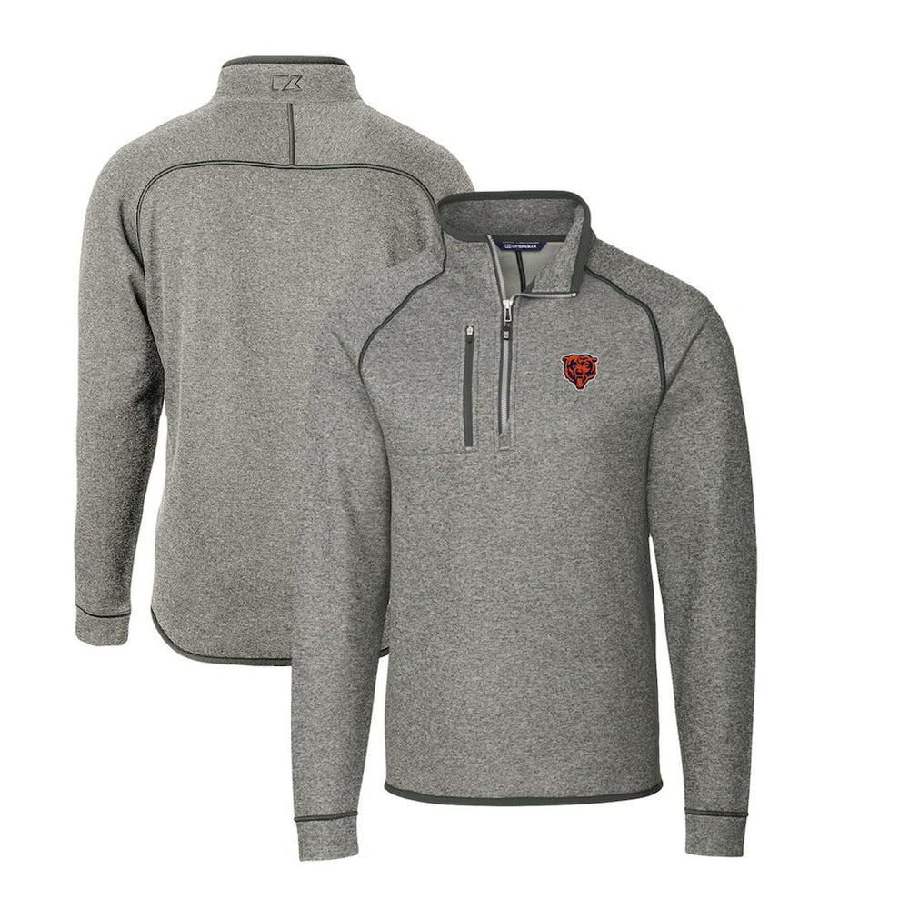 Cutter & Buck Mainsail Sweater-Knit Big & Tall Half-Zip Pullover Jacket - Chicago Bears