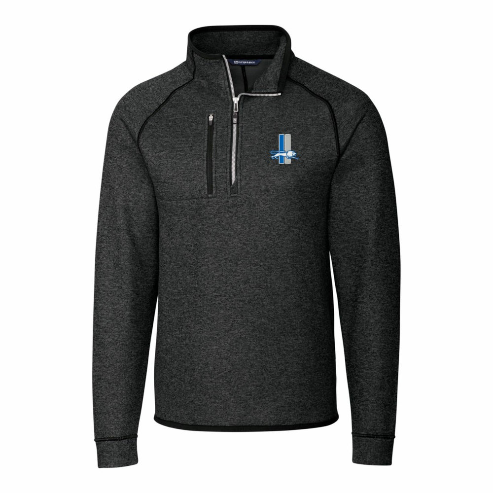 Cutter & Buck Mainsail Sweater-Knit Big & Tall Half-Zip Pullover Jacket - Detroit Lions