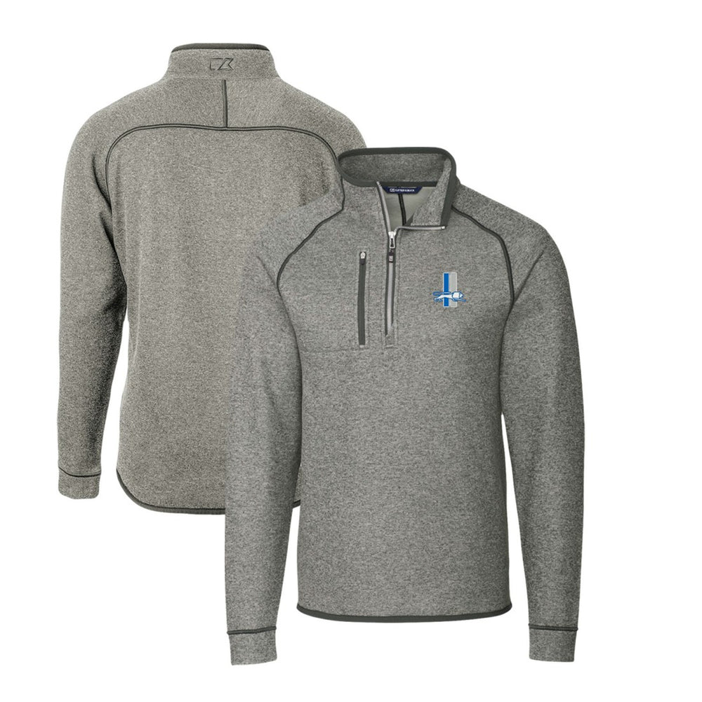 Cutter & Buck Mainsail Sweater-Knit Big & Tall Half-Zip Pullover Jacket - Detroit Lions