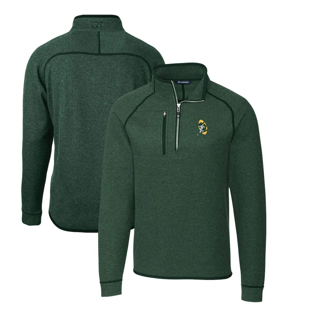 Cutter & Buck Mainsail Sweater-Knit Big & Tall Half-Zip Pullover Jacket - Green Bay Packers
