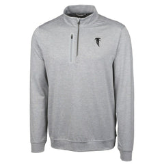 Cutter & Buck Stealth Heathered Big & Tall Throwback Logo Quarter-Zip Pullover Top - Atlanta Falcons