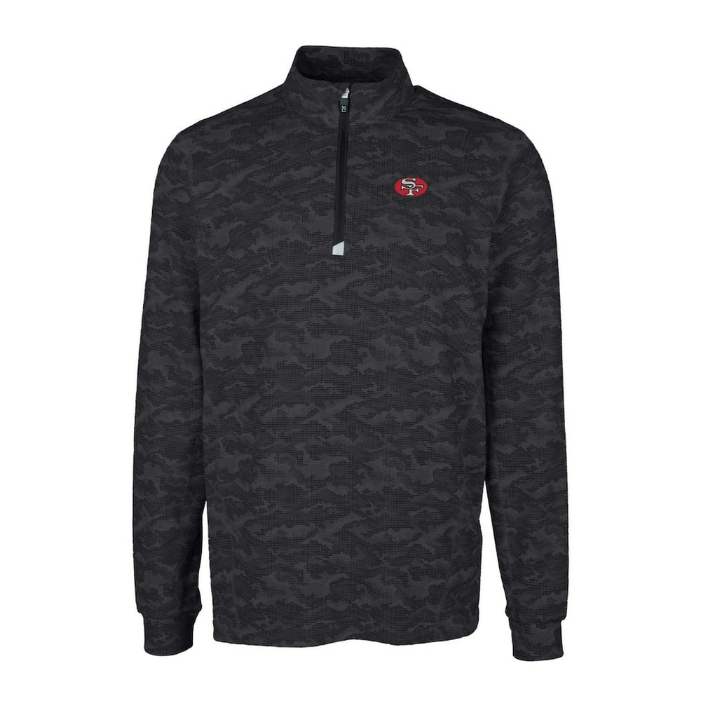 Cutter & Buck Throwback Logo Big & Tall Traverse Camo Print Stretch Quarter-Zip Pullover Top - San Francisco 49ers