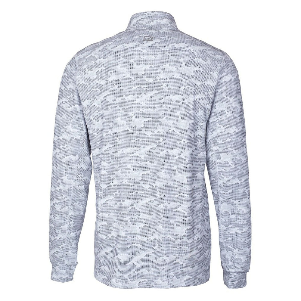 Cutter & Buck Throwback Logo Big & Tall Traverse Camo Print Stretch Quarter-Zip Pullover Top - Buffalo Bills