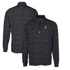 Cutter & Buck Throwback Logo Big & Tall Traverse Camo Print Stretch Quarter-Zip Pullover Top - Tampa Bay Buccaneers