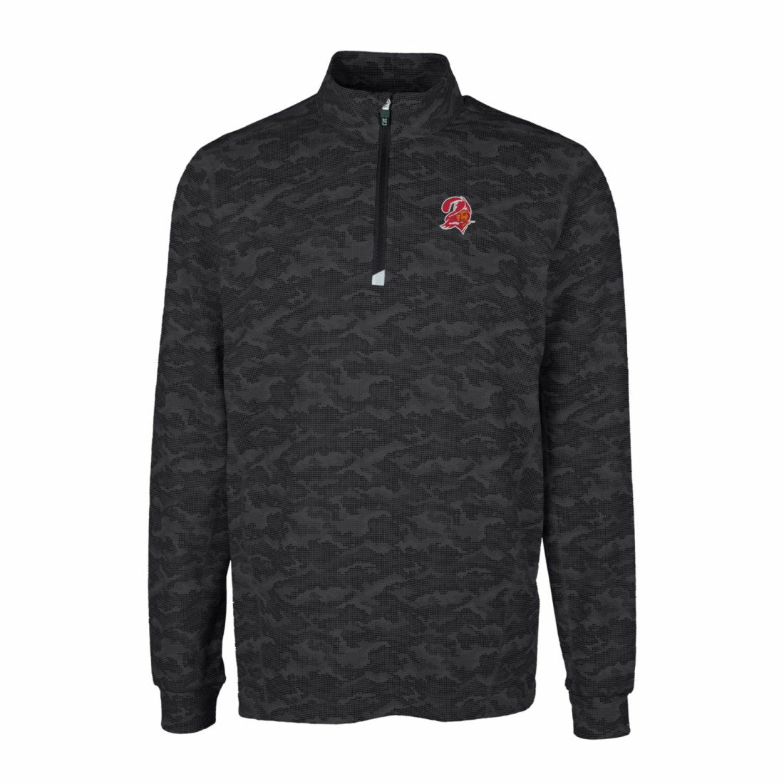 Cutter & Buck Throwback Logo Big & Tall Traverse Camo Print Stretch Quarter-Zip Pullover Top - Tampa Bay Buccaneers
