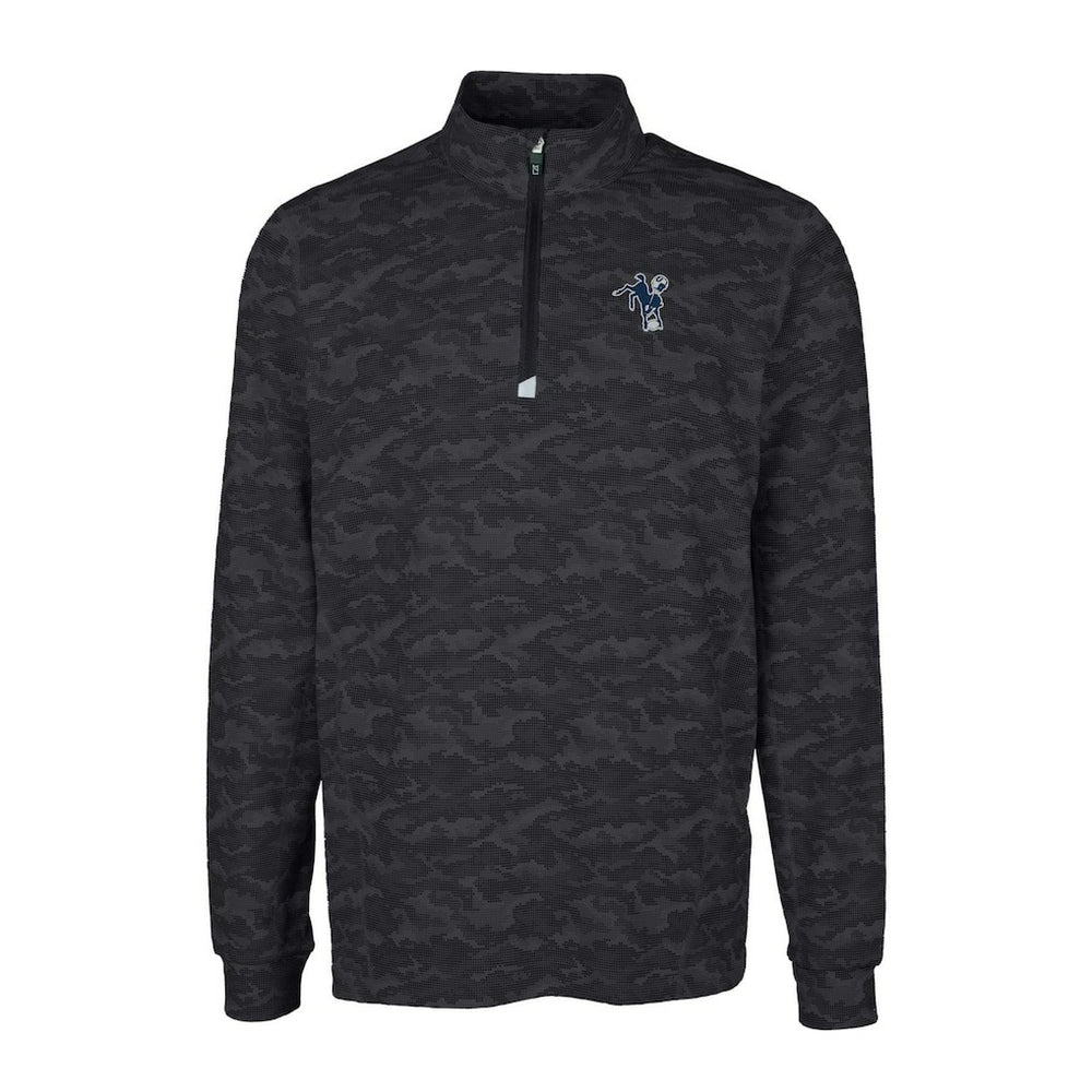 Cutter & Buck Throwback Logo Big & Tall Traverse Camo Print Stretch Quarter-Zip Pullover Top - Indianapolis Colts