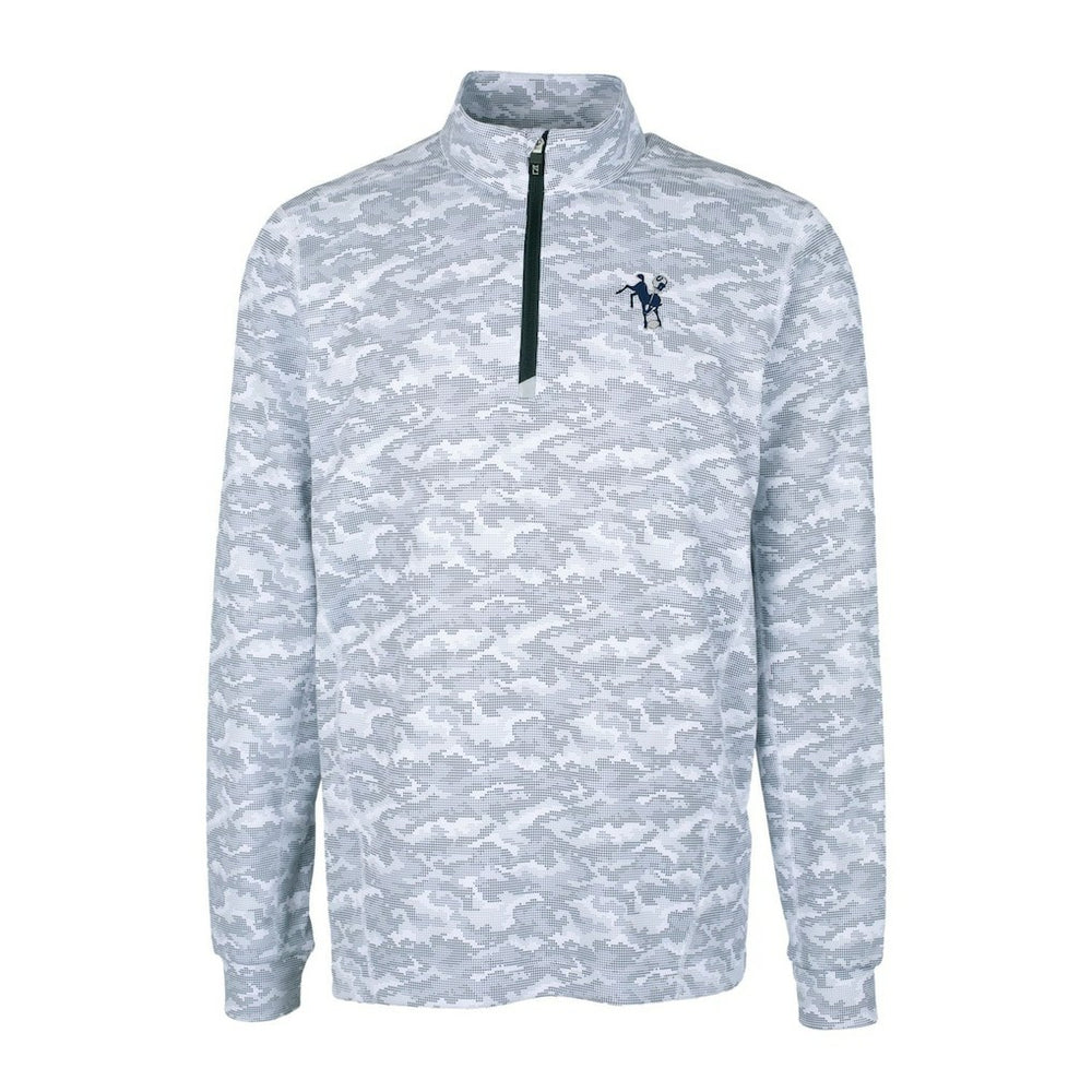 Cutter & Buck Throwback Logo Big & Tall Traverse Camo Print Stretch Quarter-Zip Pullover Top - Indianapolis Colts