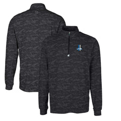 Cutter & Buck Throwback Logo Big & Tall Traverse Camo Print Stretch Quarter-Zip Pullover Top - Detroit Lions