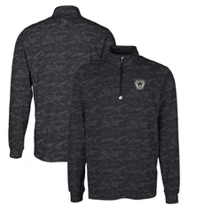 Cutter & Buck Throwback Logo Big & Tall Traverse Camo Print Stretch Quarter-Zip Pullover Top - Las Vegas Raiders