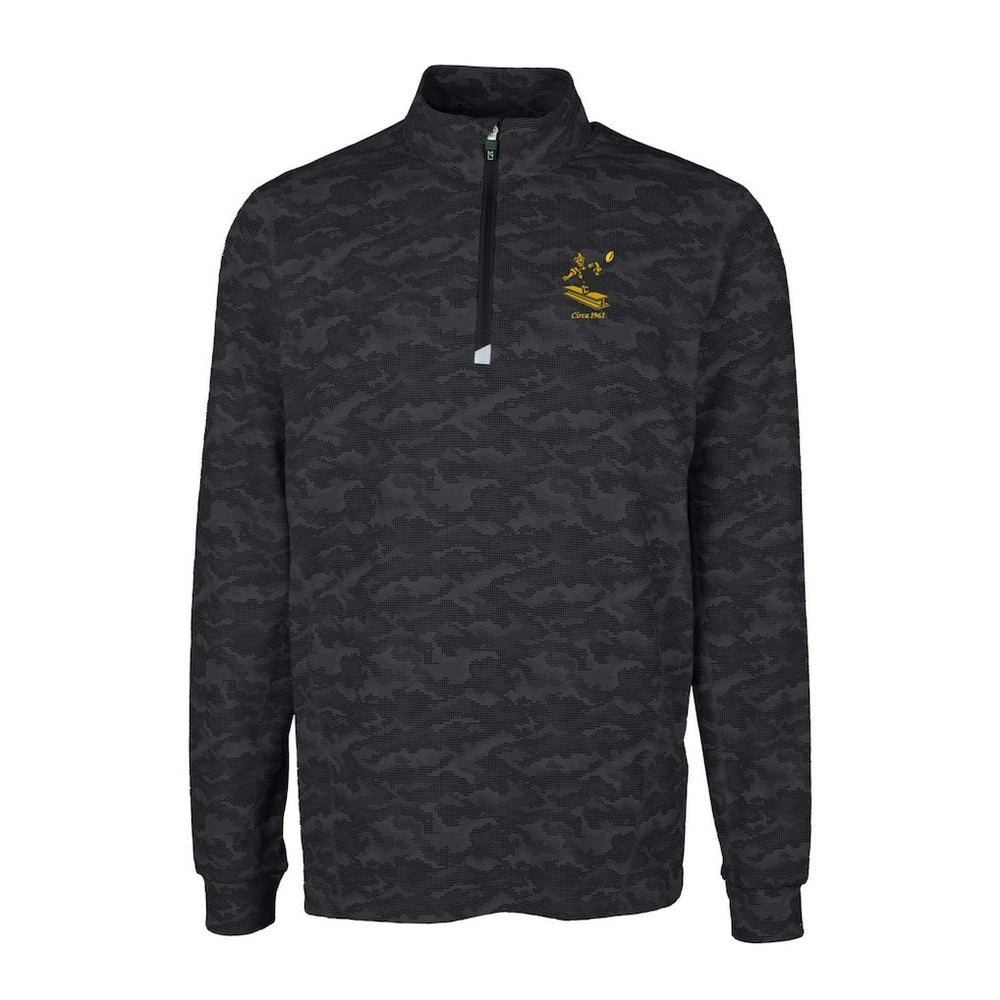 Cutter & Buck Throwback Logo Big & Tall Traverse Camo Print Stretch Quarter-Zip Pullover Top - Pittsburgh Steelers