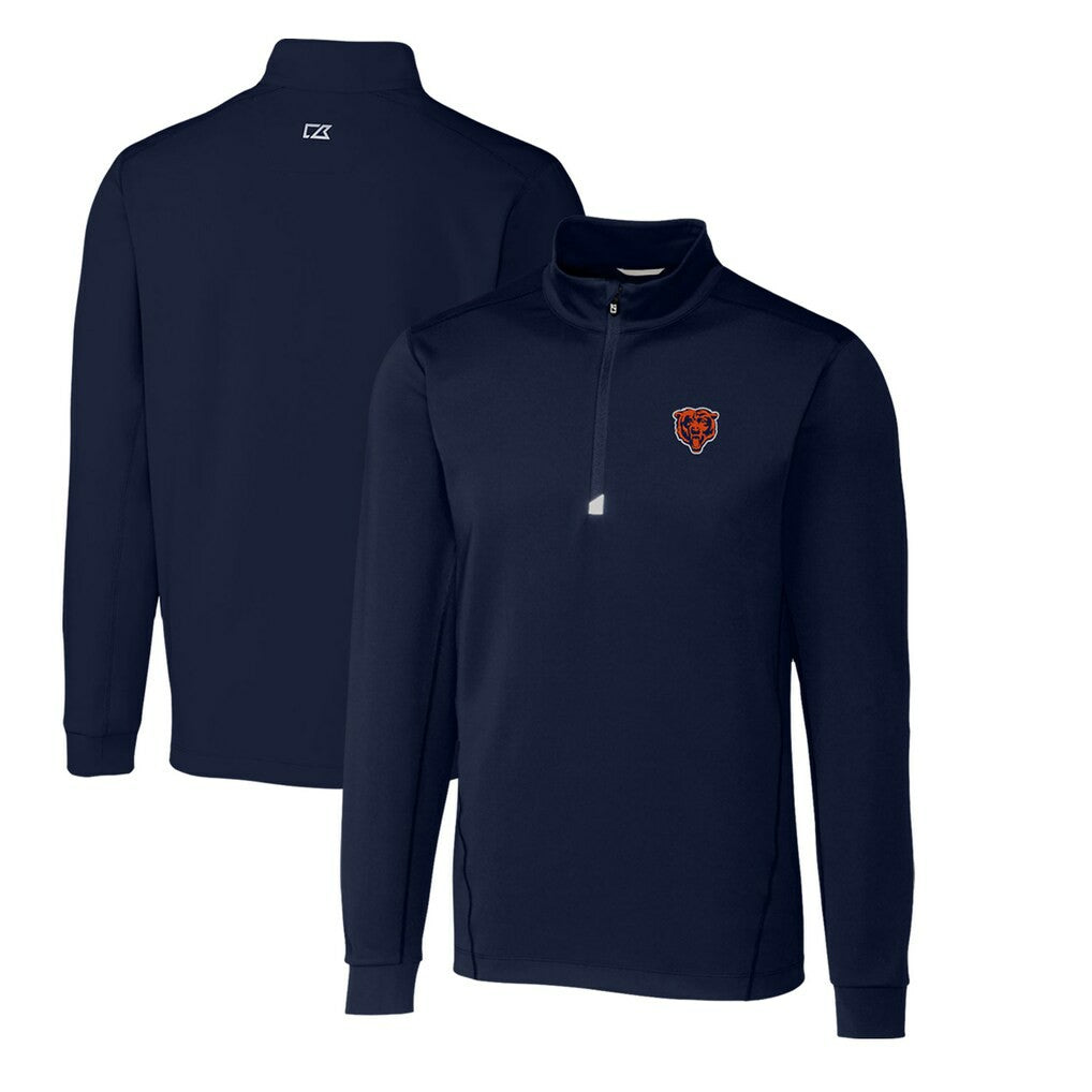 Cutter & Buck Throwback Logo Traverse Stretch Quarter-Zip Big & Tall Pullover Top - Chicago Bears