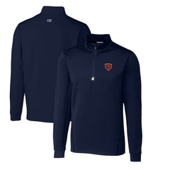 Cutter & Buck Throwback Logo Traverse Stretch Quarter-Zip Big & Tall Pullover Top - Chicago Bears