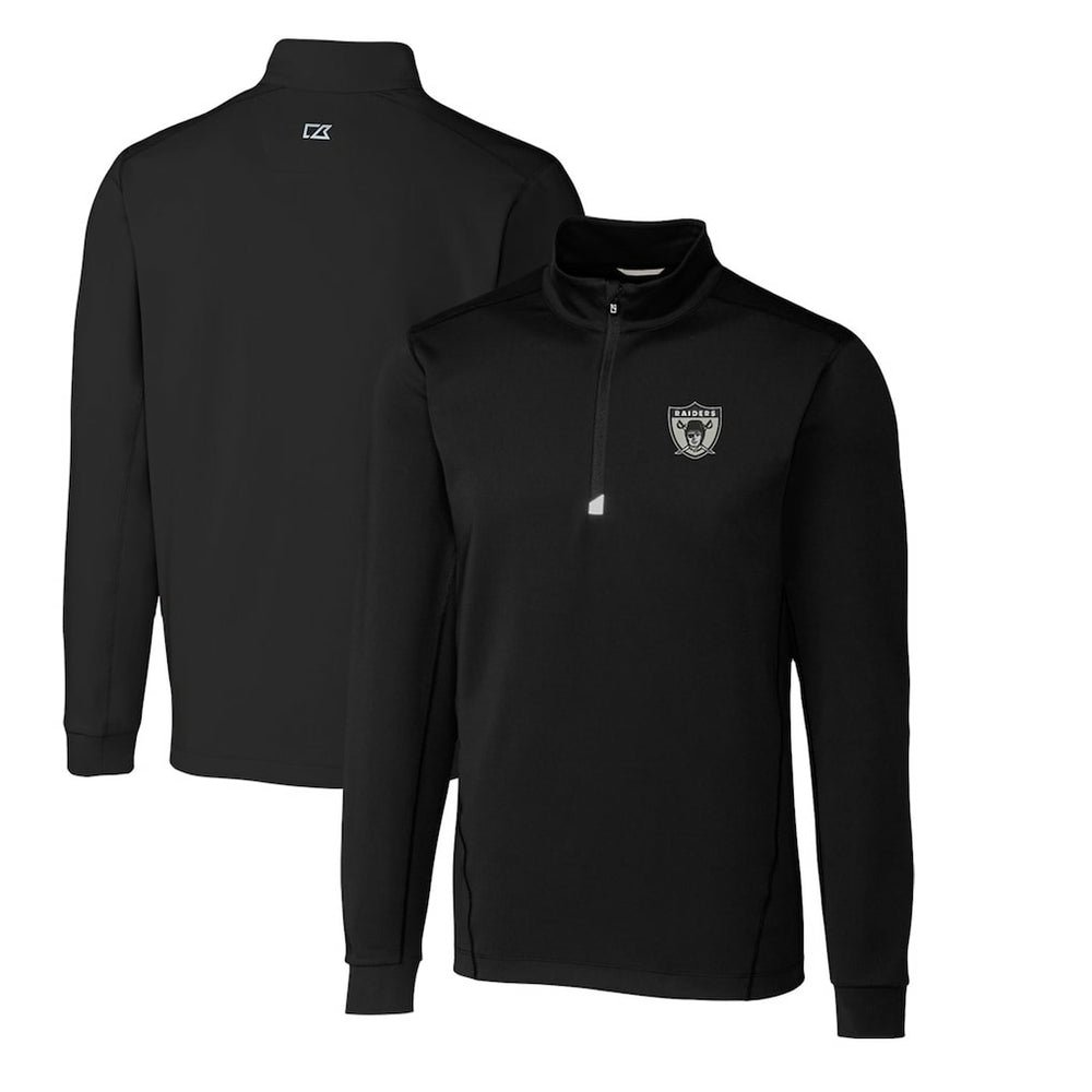 Cutter & Buck Throwback Logo Traverse Stretch Quarter-Zip Big & Tall Pullover Top - Las Vegas Raiders