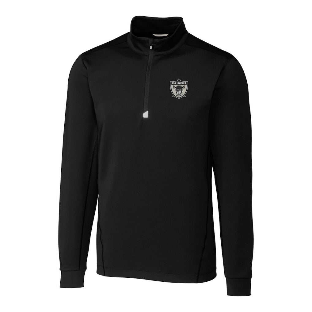 Cutter & Buck Throwback Logo Traverse Stretch Quarter-Zip Big & Tall Pullover Top - Las Vegas Raiders
