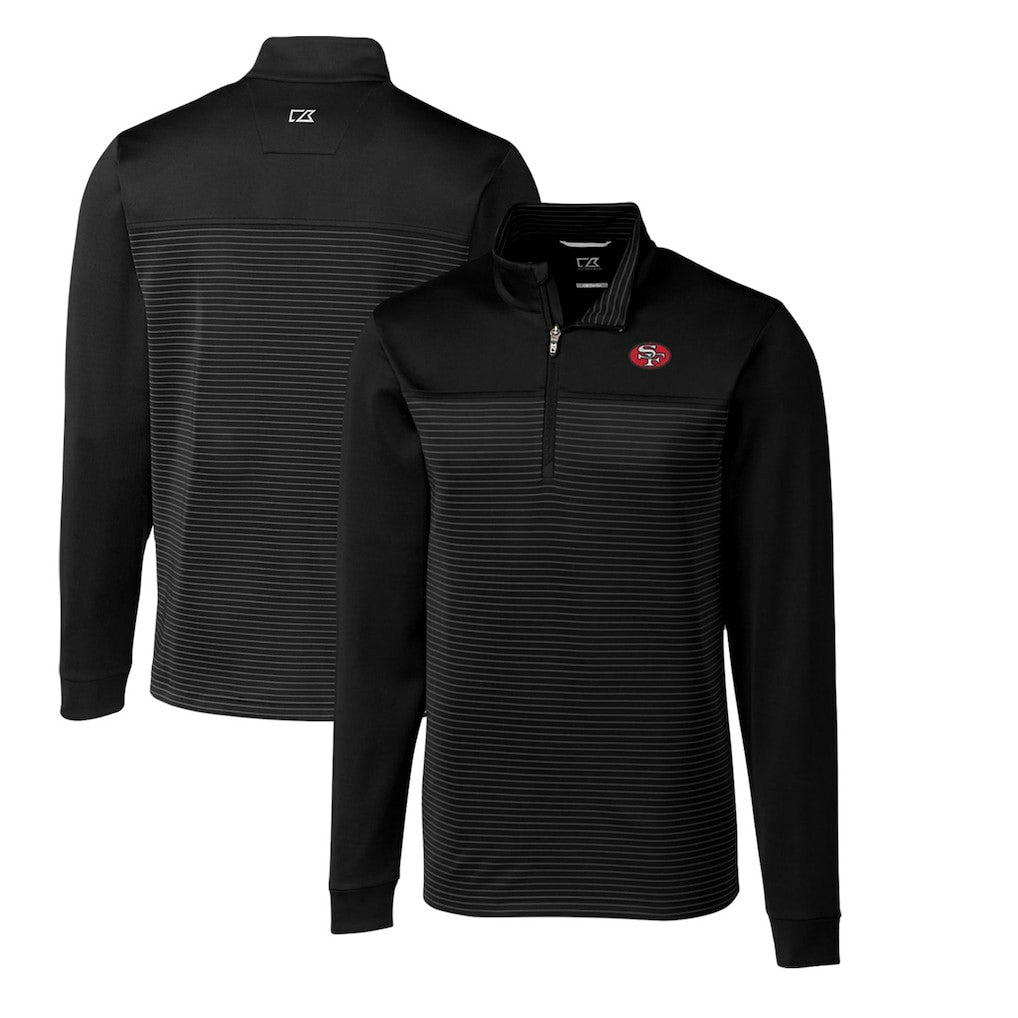Cutter & Buck Throwback Logo Traverse Stripe Stretch Quarter-Zip Big & Tall Pullover Top - San Francisco 49ers