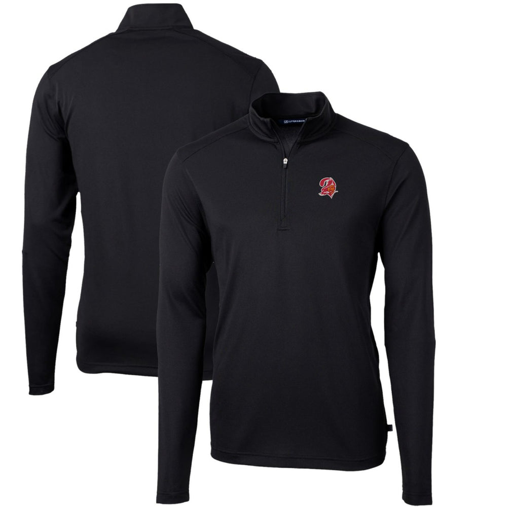 Cutter & Buck Throwback Logo Virtue Eco Pique Recycled Quarter-Zip Big & Tall Pullover Top - Tampa Bay Buccaneers