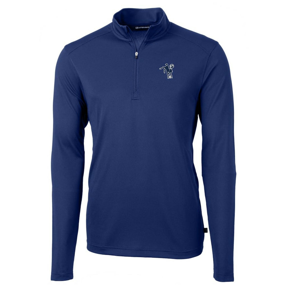 Cutter & Buck Throwback Logo Virtue Eco Pique Recycled Quarter-Zip Big & Tall Pullover Top - Indianapolis Colts