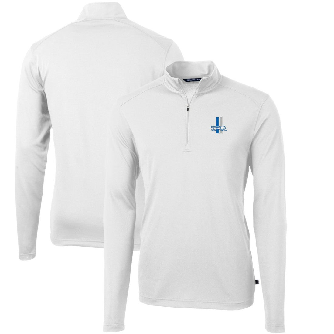 Cutter & Buck Throwback Logo Virtue Eco Pique Recycled Quarter-Zip Big & Tall Pullover Top - Detroit Lions