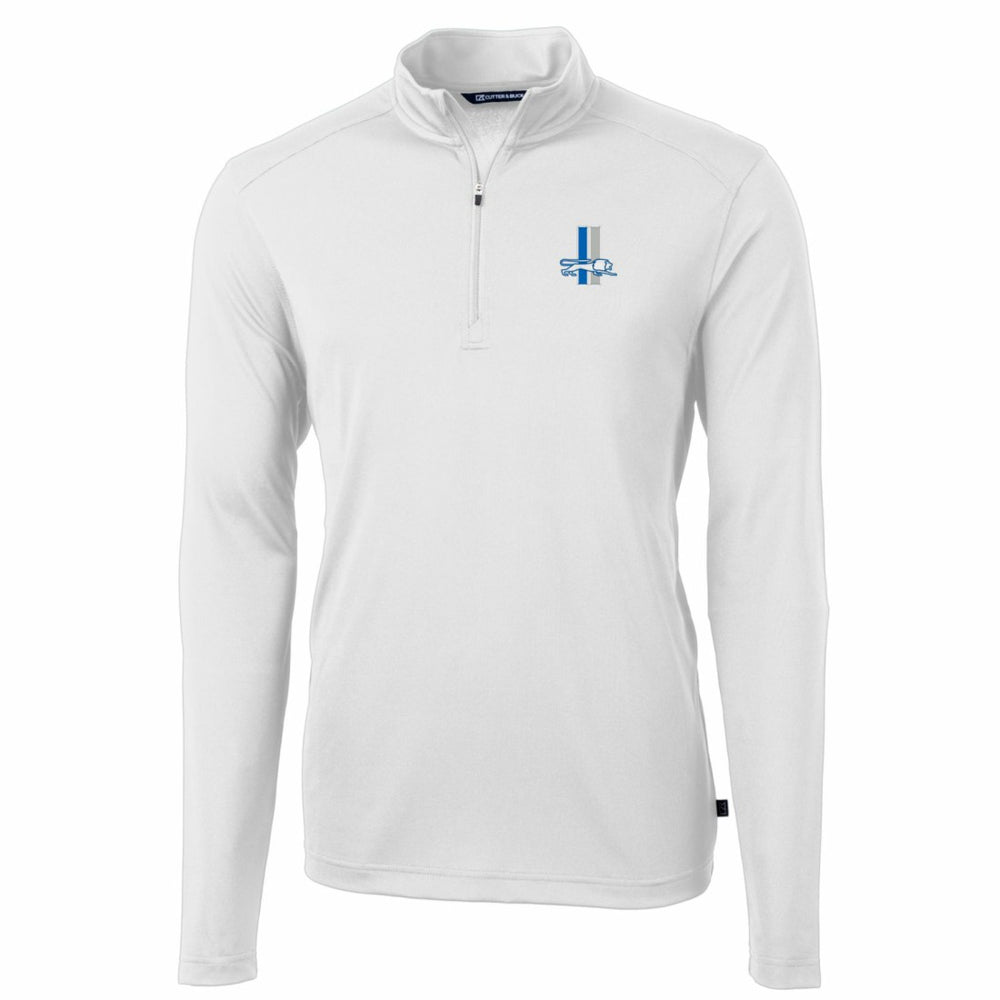 Cutter & Buck Throwback Logo Virtue Eco Pique Recycled Quarter-Zip Big & Tall Pullover Top - Detroit Lions