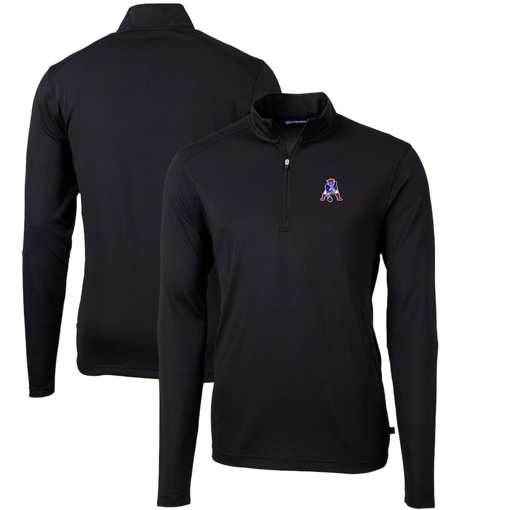 Cutter & Buck Throwback Logo Virtue Eco Pique Recycled Quarter-Zip Big & Tall Pullover Top - New England Patriots