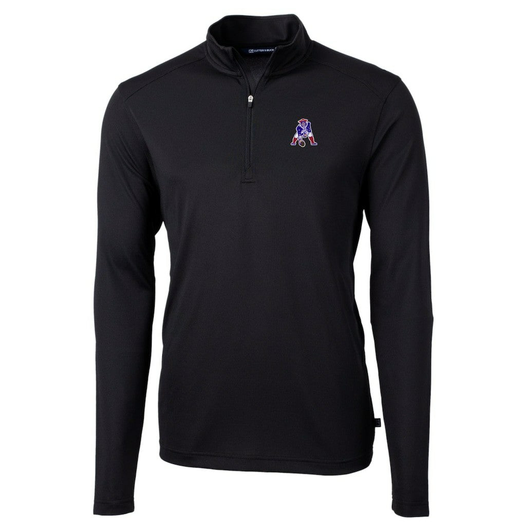Cutter & Buck Throwback Logo Virtue Eco Pique Recycled Quarter-Zip Big & Tall Pullover Top - New England Patriots