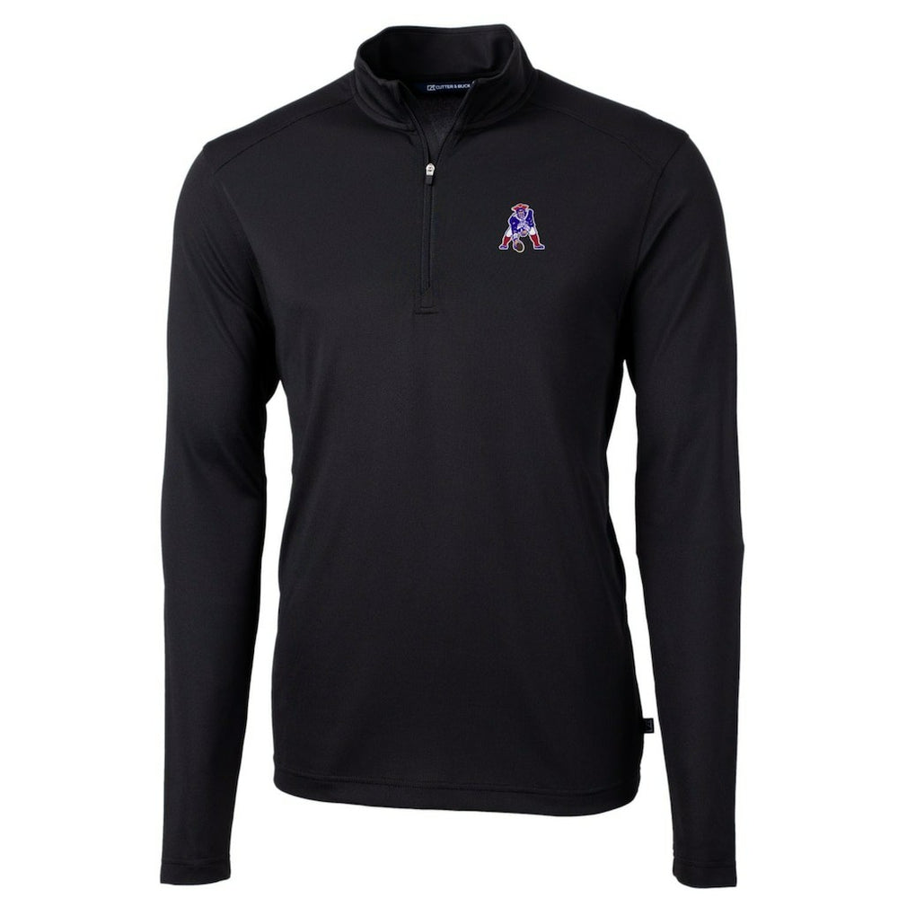Cutter & Buck Throwback Logo Virtue Eco Pique Recycled Quarter-Zip Big & Tall Pullover Top - New England Patriots