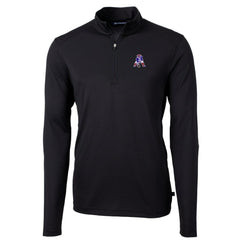 Cutter & Buck Throwback Logo Virtue Eco Pique Recycled Quarter-Zip Big & Tall Pullover Top - New England Patriots