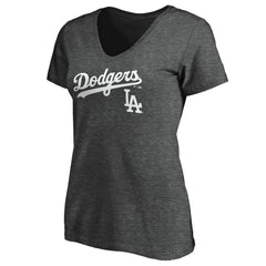 MLB Los Angeles Dodgers Women's Team Lockup V-Neck T-Shirt