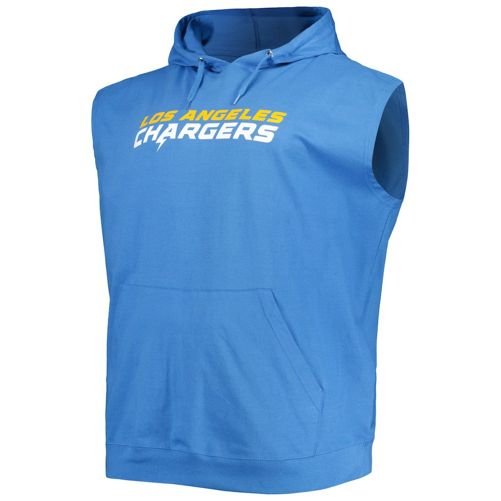 Justin Herbert  Profile Big & Tall Muscle Pullover Hoodie - Los Angeles Chargers