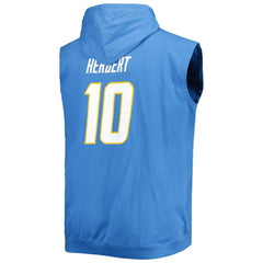 Justin Herbert  Profile Big & Tall Muscle Pullover Hoodie - Los Angeles Chargers