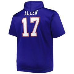 Josh Allen  Big & Tall Short Sleeve Pullover Hoodie - Buffalo Bills