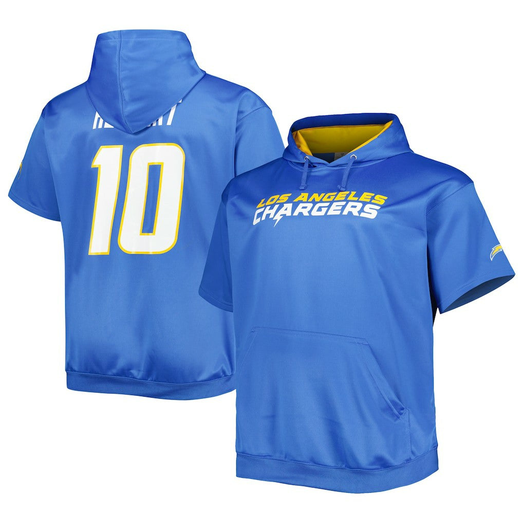 Justin Herbert  Big & Tall Short Sleeve Pullover Hoodie - Los Angeles Chargers