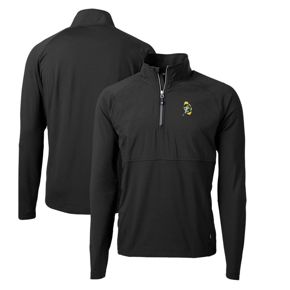 Cutter & Buck Adapt Eco Knit Hybrid Throwback Recycled Quarter-Zip Pullover - Green Bay Packers