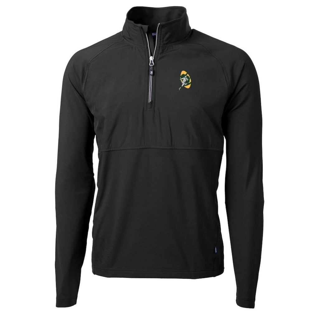 Cutter & Buck Adapt Eco Knit Hybrid Throwback Recycled Quarter-Zip Pullover - Green Bay Packers
