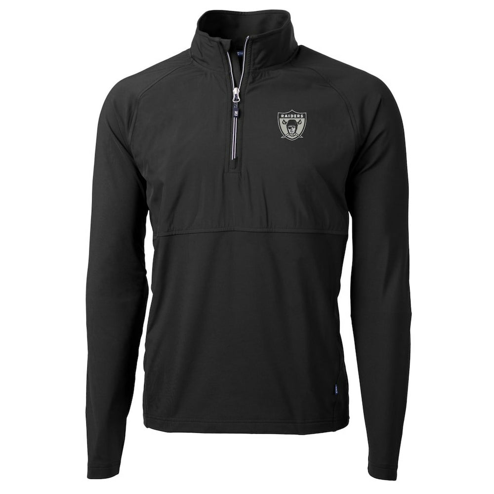 Cutter & Buck Adapt Eco Knit Hybrid Recycled Quarter-Zip Throwback Pullover Top - Las Vegas Raiders