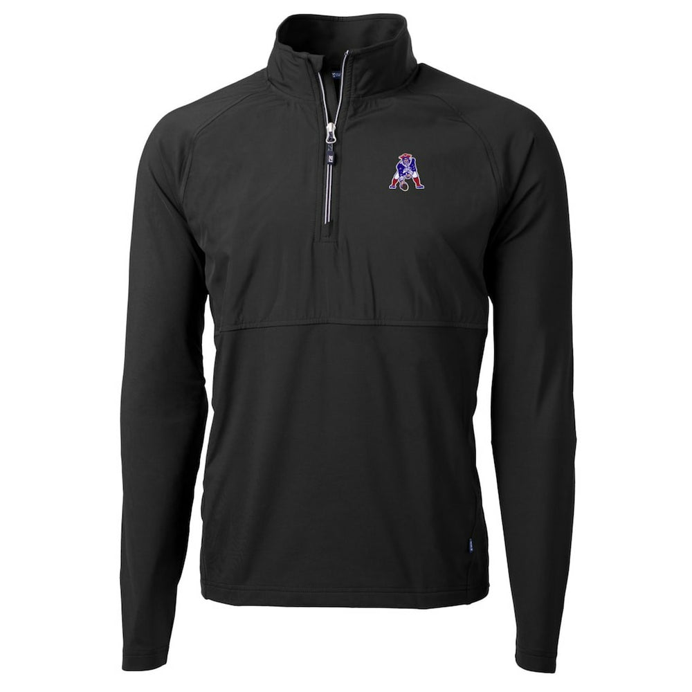 Cutter & Buck Adapt Eco Knit Hybrid Recycled Quarter-Zip Throwback Pullover Top - New England Patriots